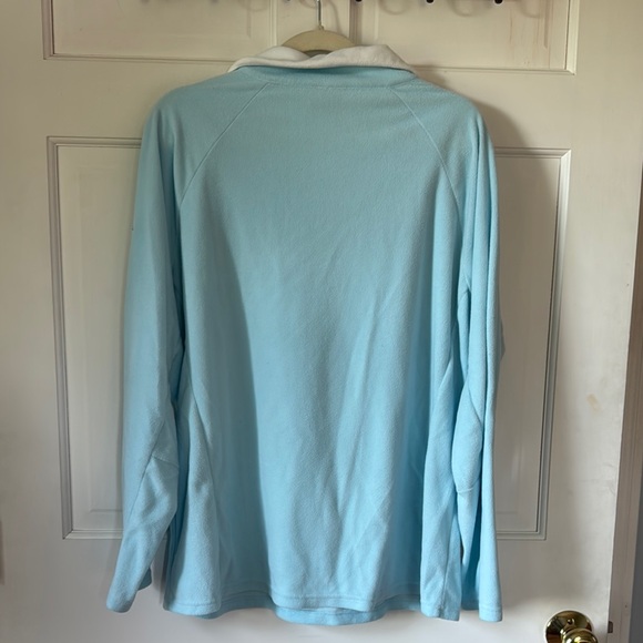 Columbia Sky Blue Light Weight Fleece Pullover 1X - Picture 8 of 14